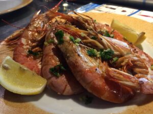 これはスペインのマヨルカ島で食べた Gambas